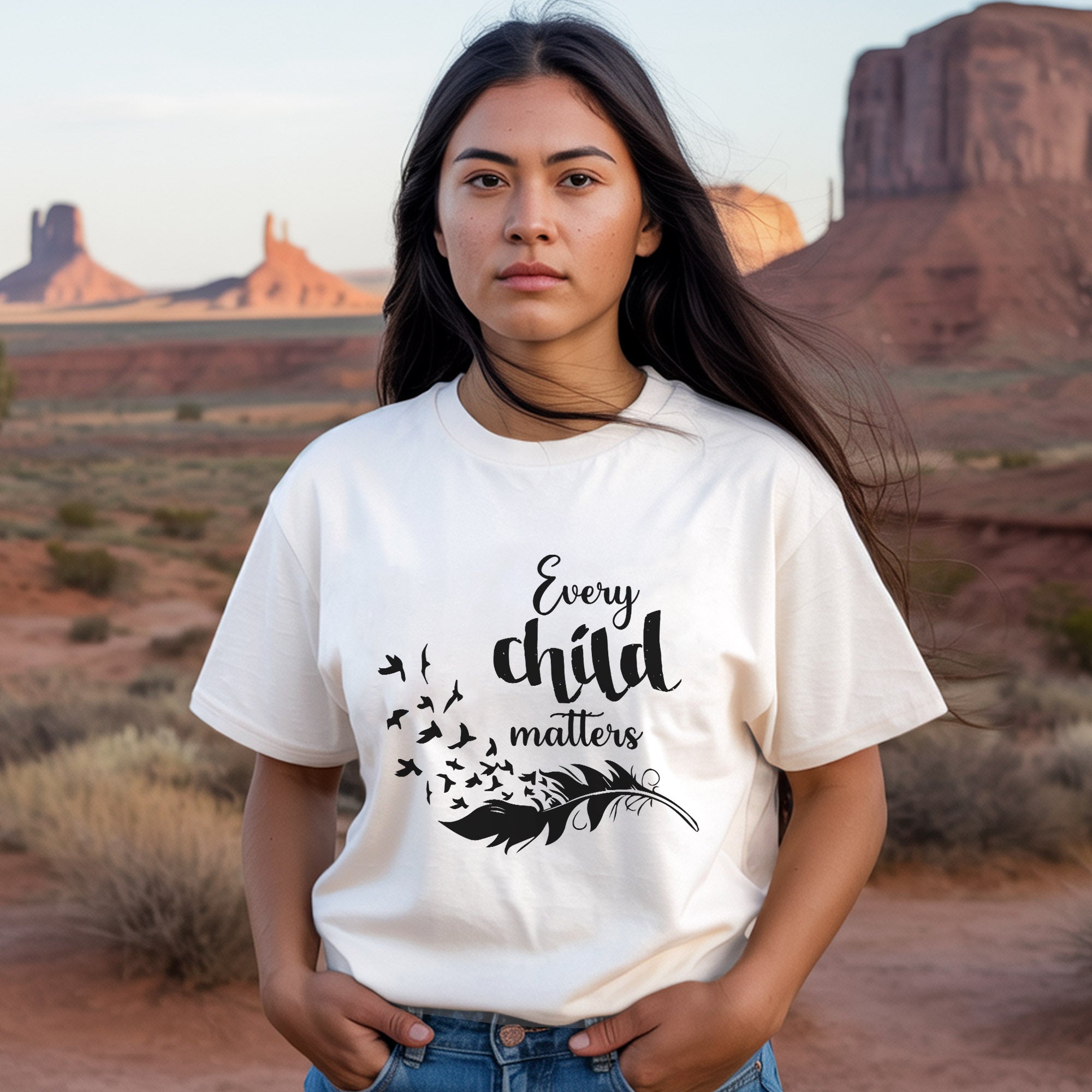 Every Child Matters Black Feather For Orange Day Unisex T-Shirt/Hoodie/Sweatshirt 039