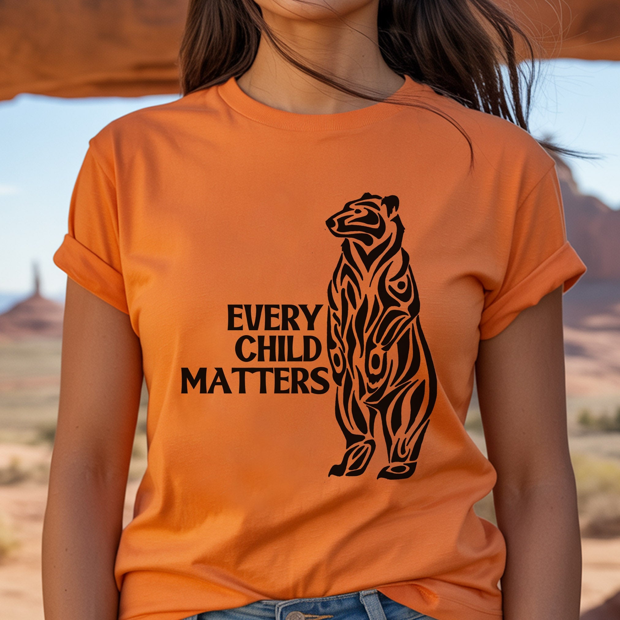 Every Child Matters Black Bear For Orange Day Unisex T-Shirt/Hoodie/Sweatshirt 040