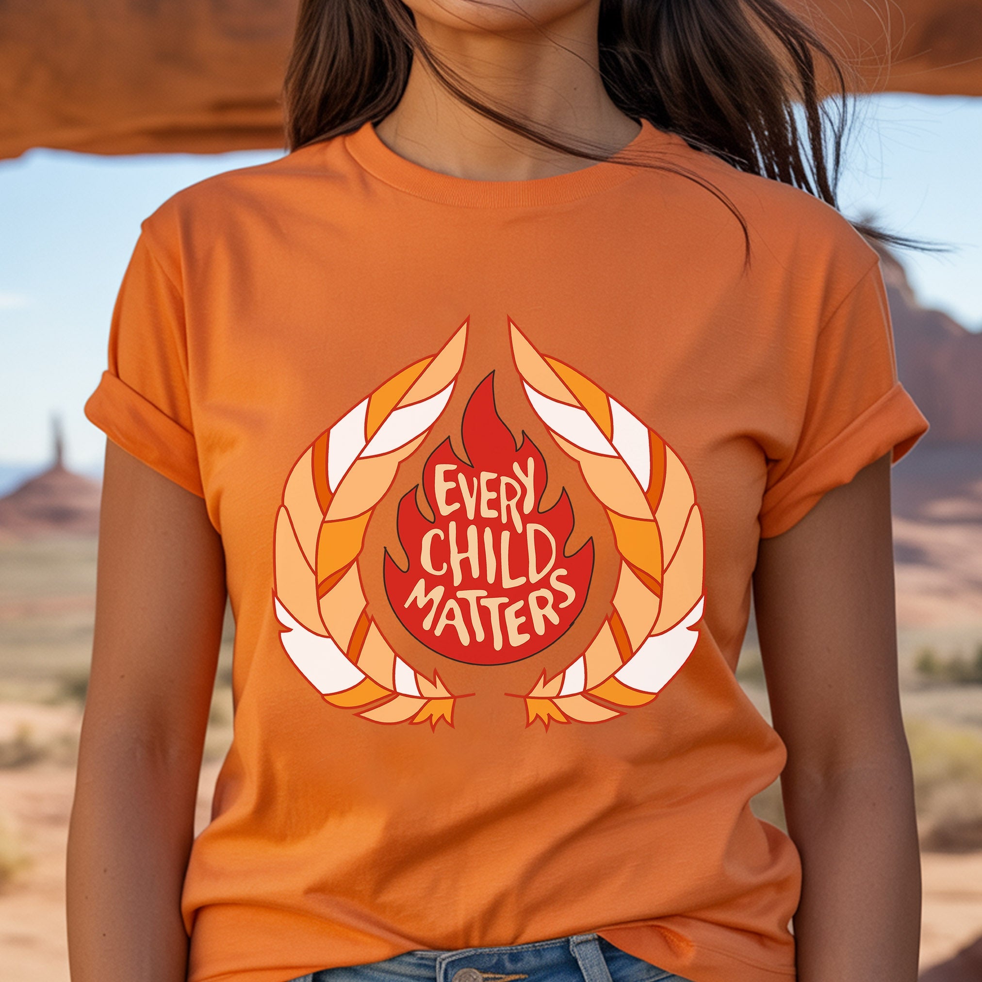Every Child Matters Fire Orange Shirt Day Unisex T-Shirt/Hoodie/Sweatshirt 043
