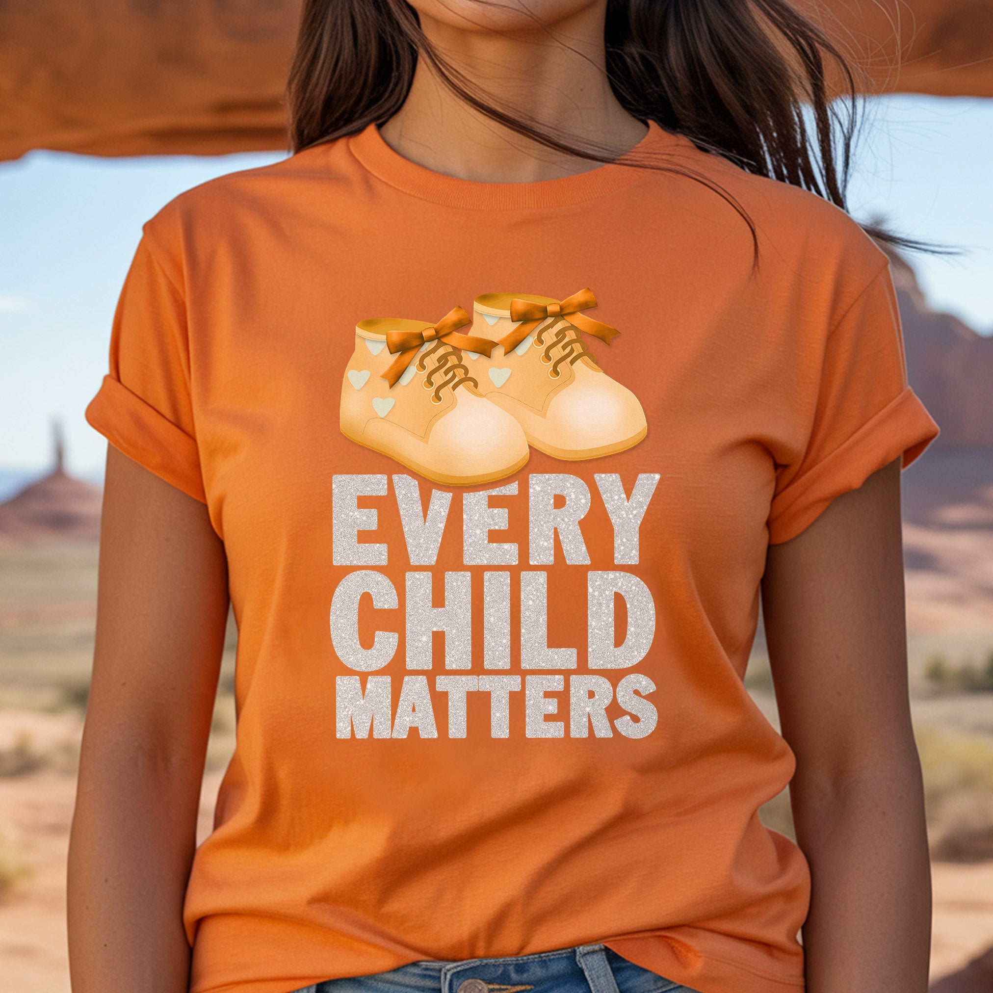Every Child Matters Shoes Orange Unisex T-Shirt/Hoodie/Sweatshirt 049