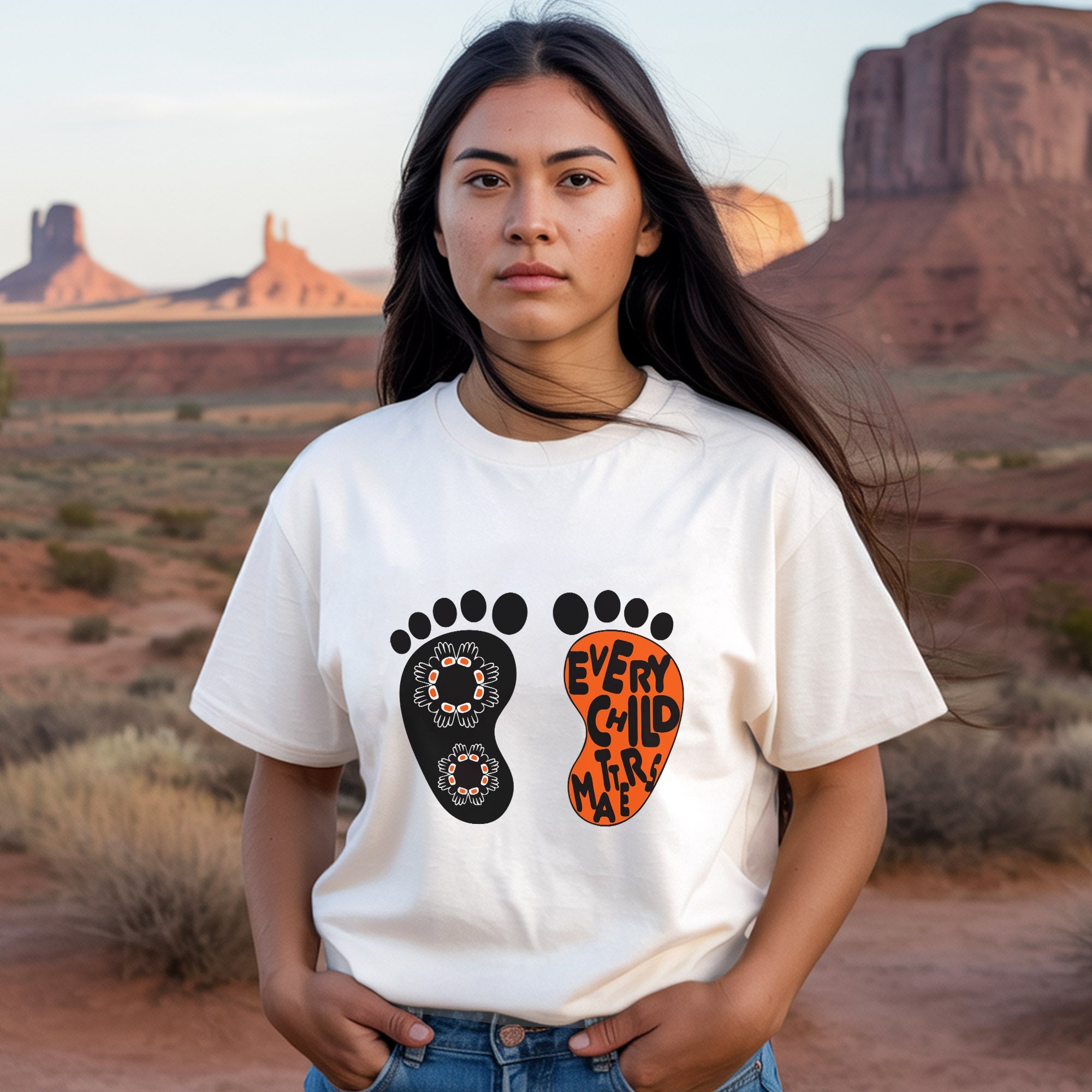 Every Child Matters Foot Black And Orange Together Unisex T-Shirt/Hoodie/Sweatshirt 061