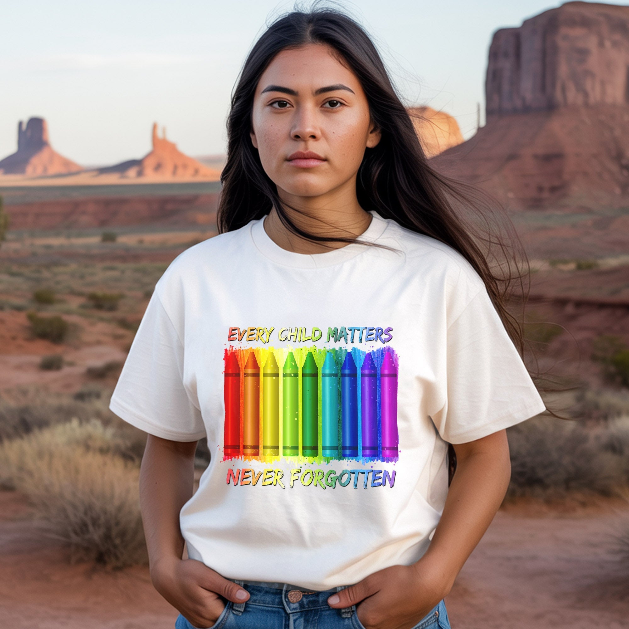 Every Child Matters Never Forgotten Crayons Colors Unisex T-Shirt/Hoodie/Sweatshirt 062