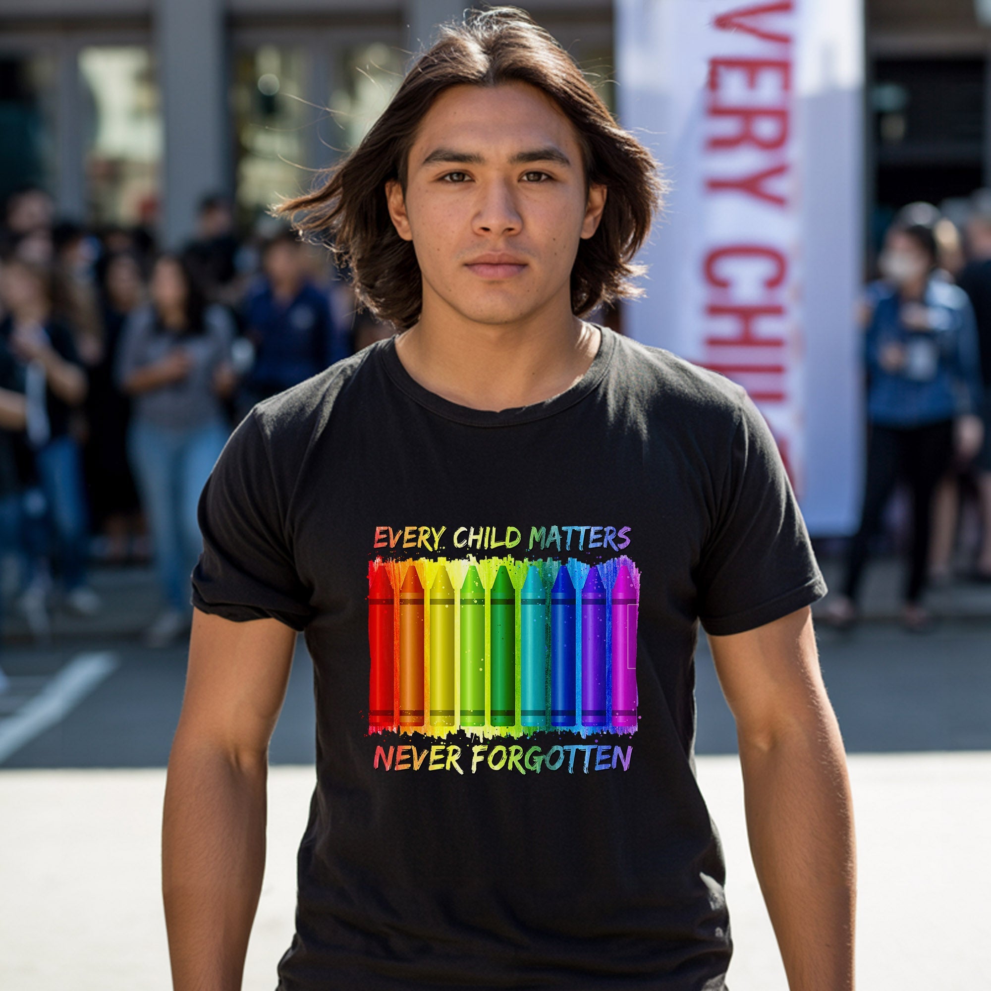 Every Child Matters Never Forgotten Crayons Colors Unisex T-Shirt/Hoodie/Sweatshirt 062