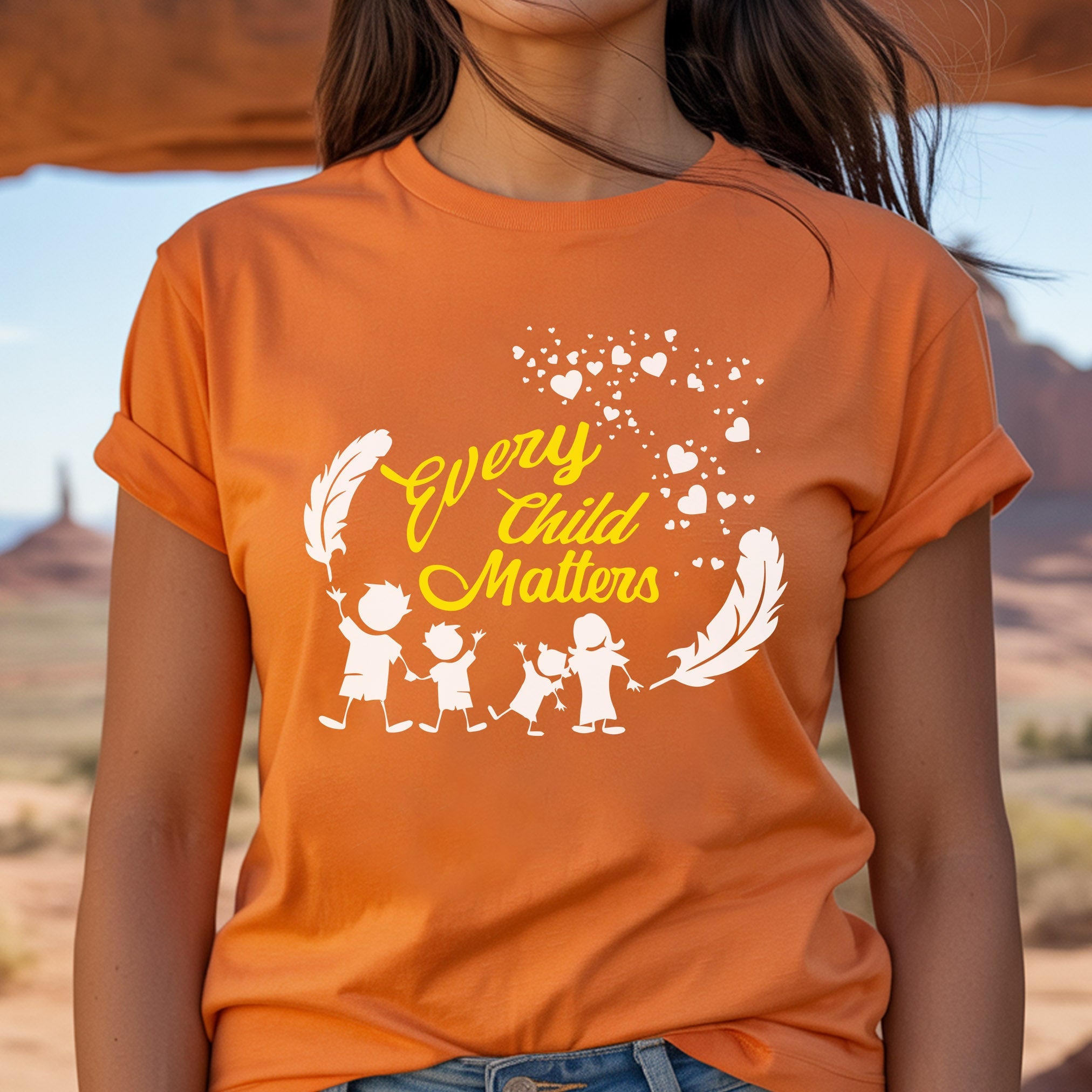 Every Child Matters Children Together Feather Unisex T-Shirt/Hoodie/Sweatshirt 069