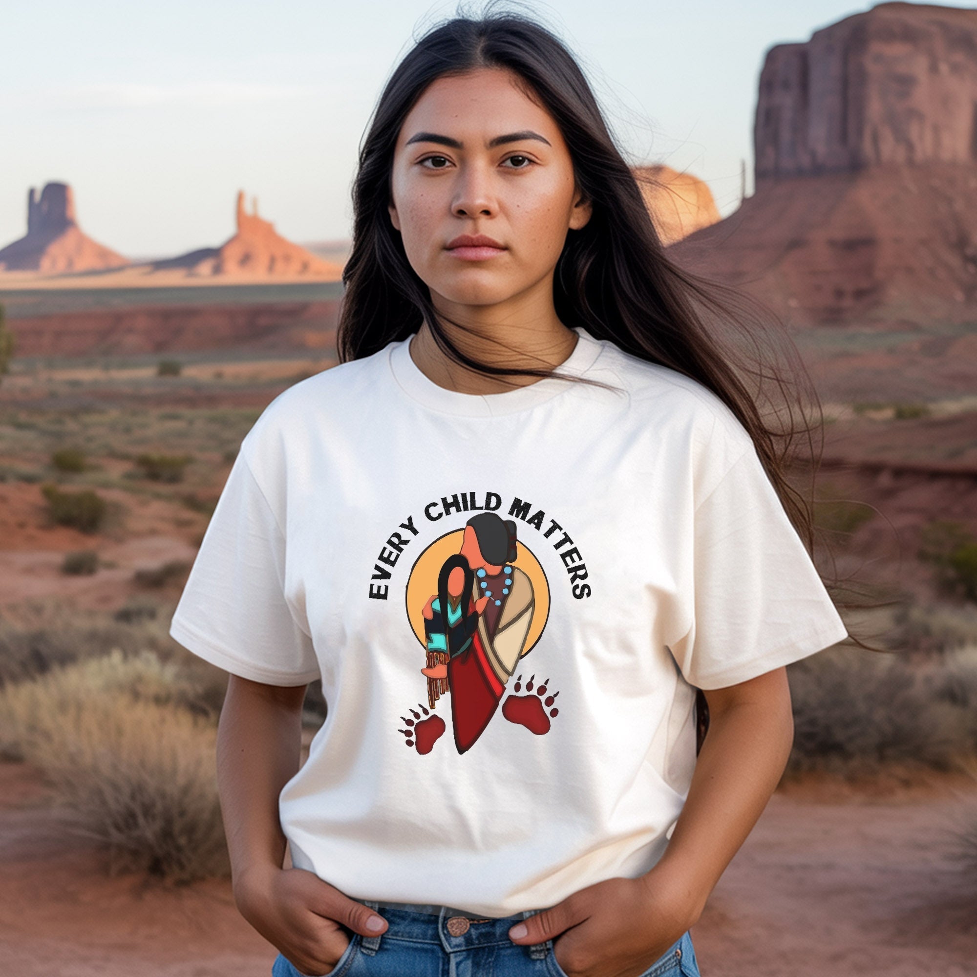 Every Child Matters Grandma With Niece Indigenous Unisex T-Shirt/Hoodie/Sweatshirt 071