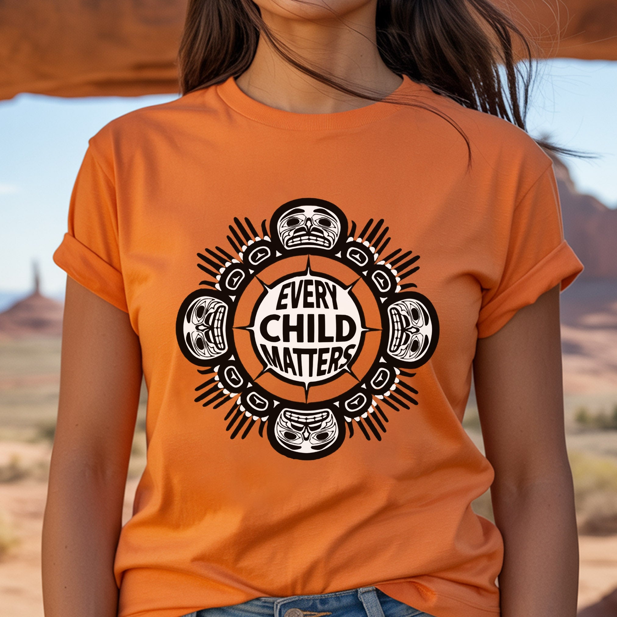 Every Child Matters Indigenous Sun For Orange Shirt Day Unisex T-Shirt/Hoodie/Sweatshirt 168