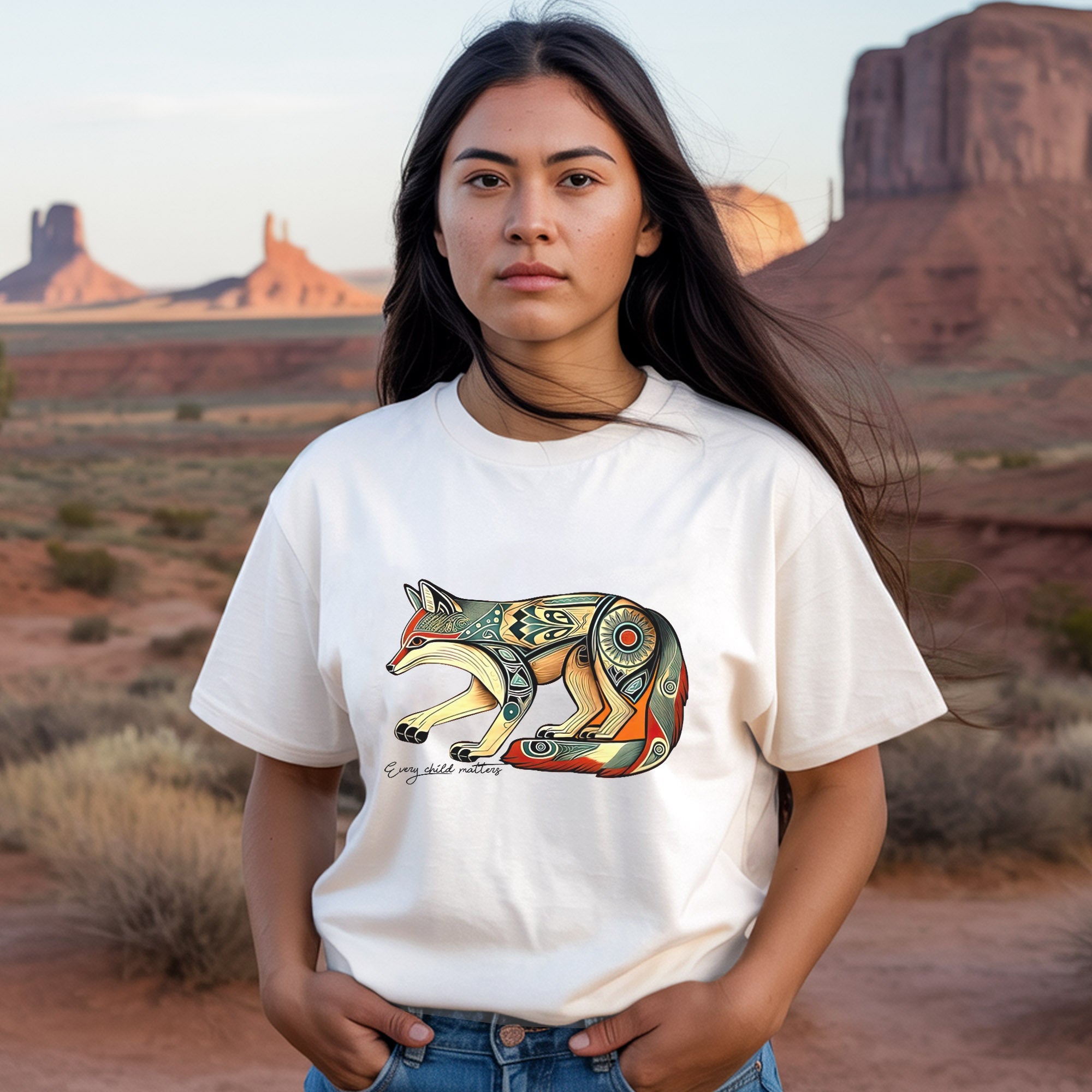 Every Child Matters Native Fox Totem Native American Unisex T-Shirt/Hoodie/Sweatshirt 174