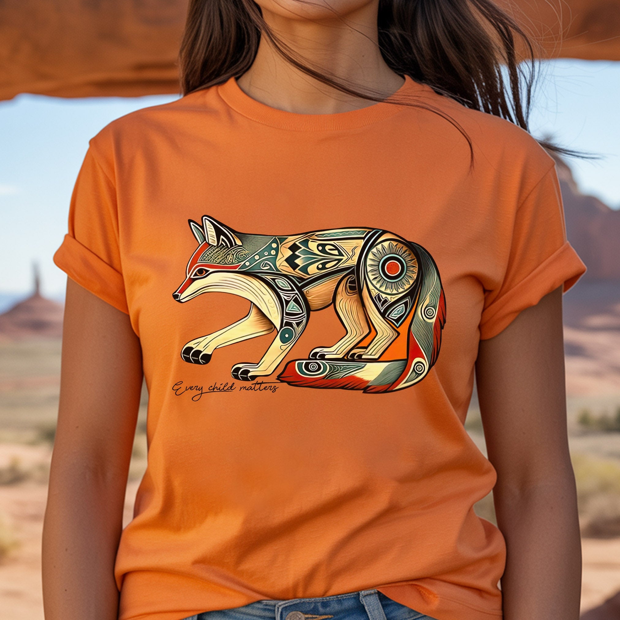 Every Child Matters Native Fox Totem Native American Unisex T-Shirt/Hoodie/Sweatshirt 174