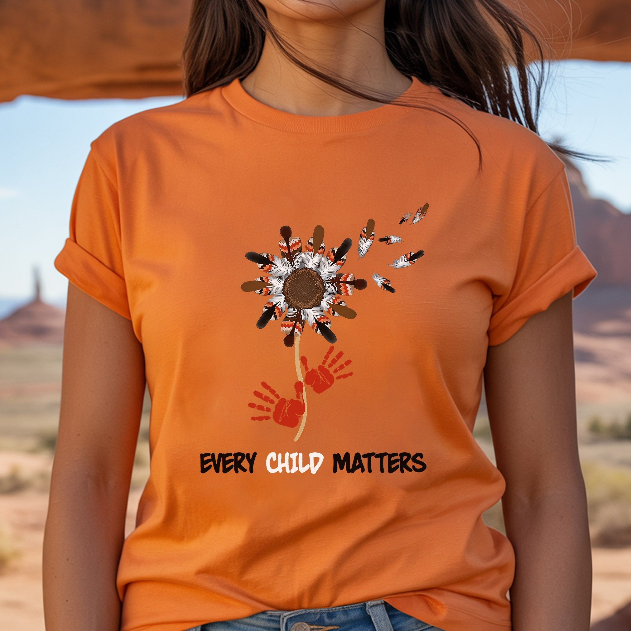 Every Child Matters Feathered Spirit Native American Unisex T-Shirt/Hoodie/Sweatshirt 176