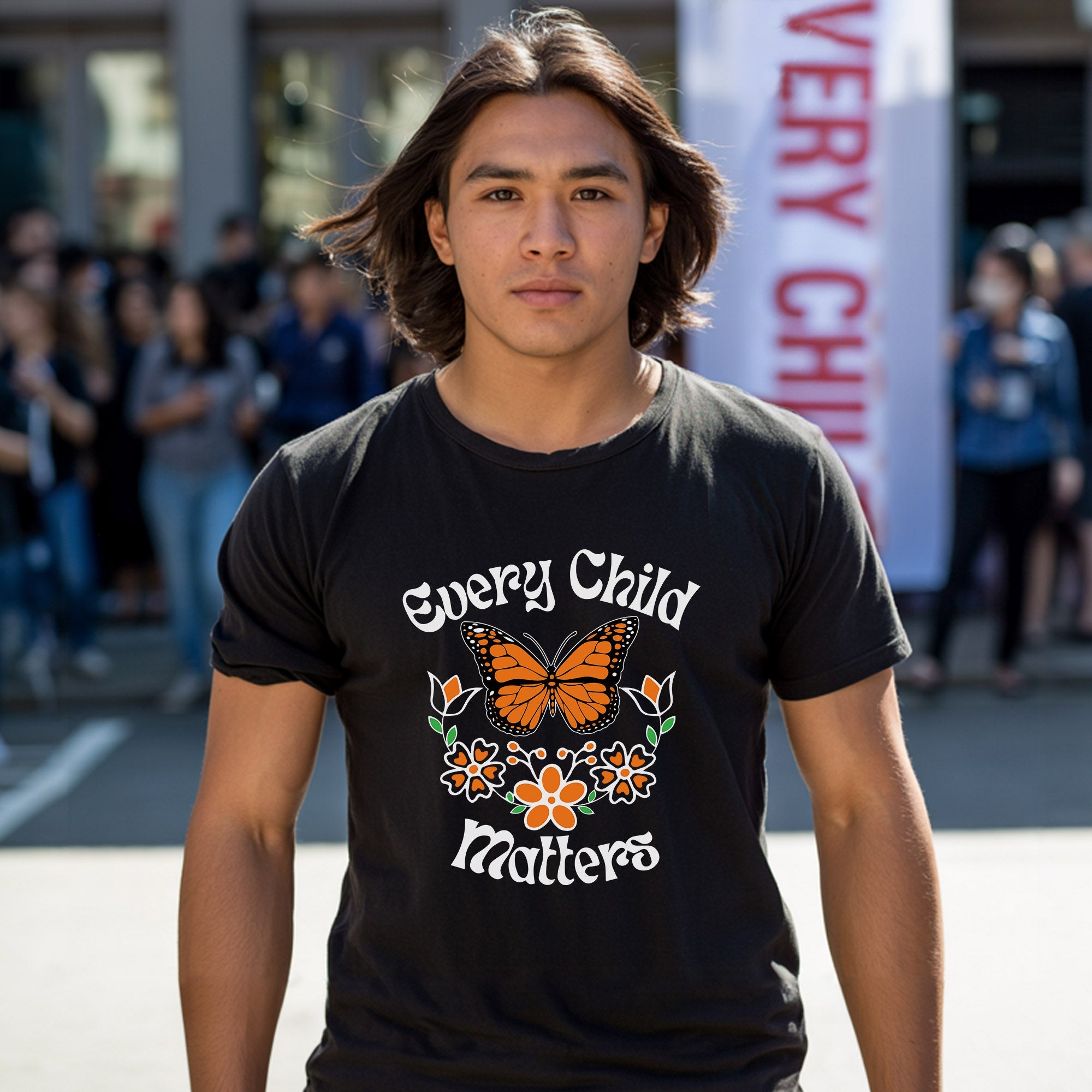 Every Child Matters Native Orange Butterfly Native American Unisex T-Shirt/Hoodie/Sweatshirt 187