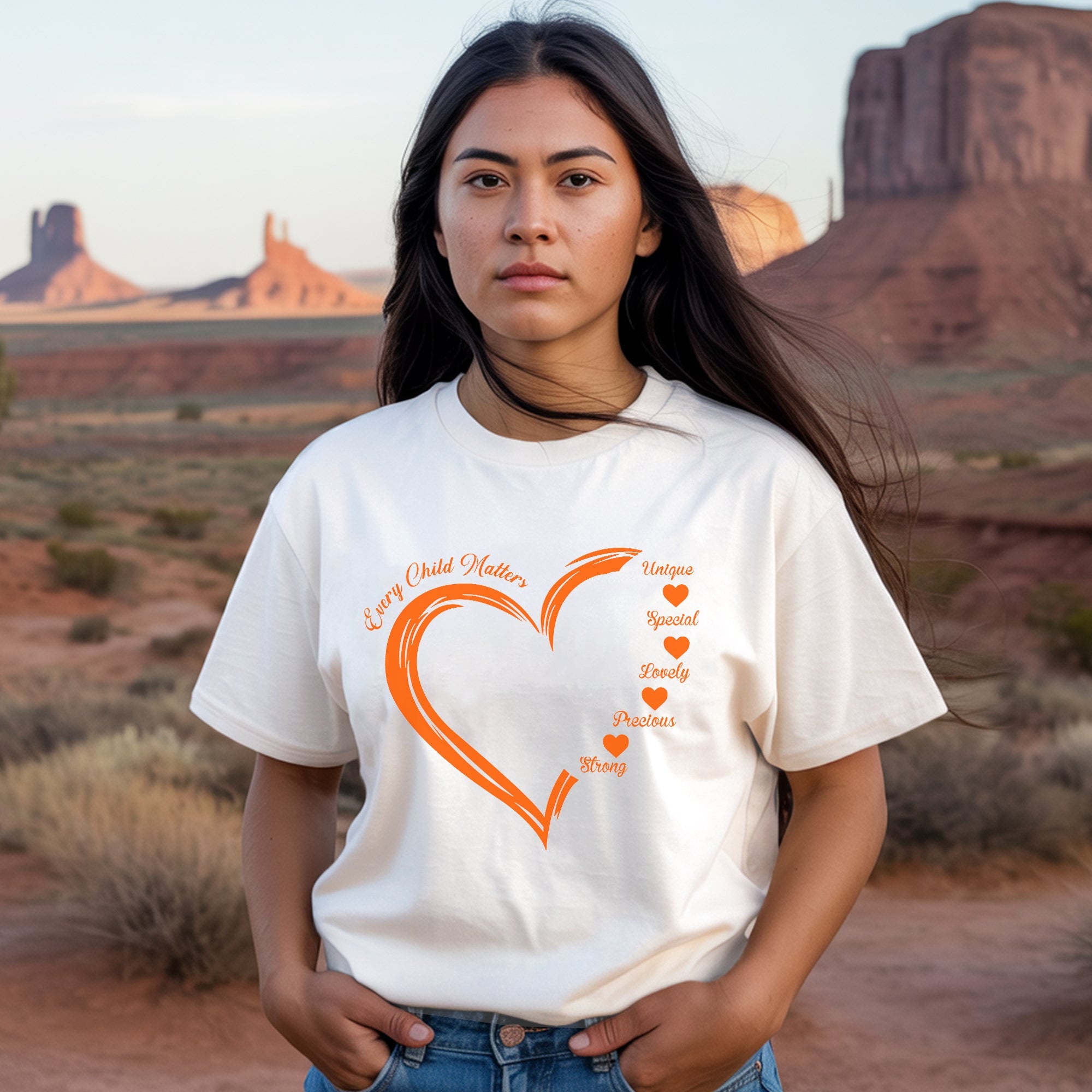 Every Child Matters White Heart Native American Unisex T-Shirt/Hoodie/Sweatshirt 196