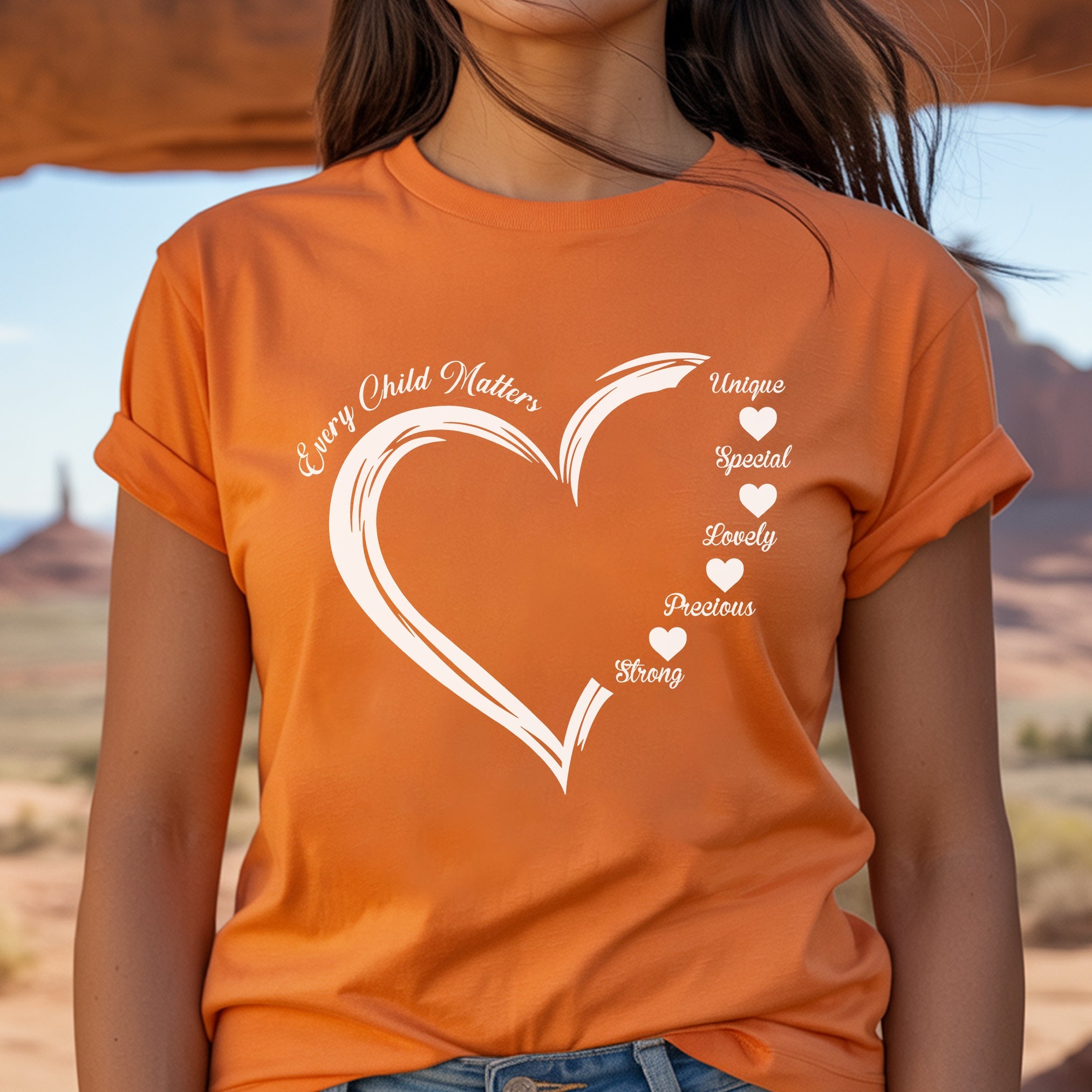 Every Child Matters White Heart Native American Unisex T-Shirt/Hoodie/Sweatshirt 196