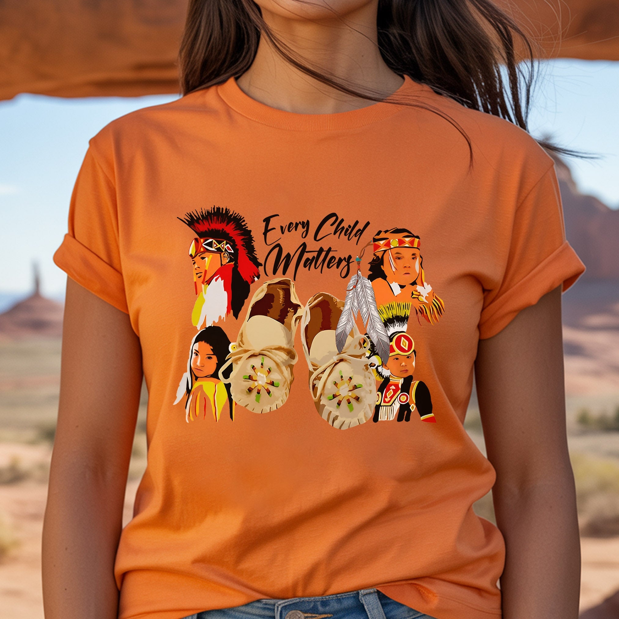 Every Child Matters Indigenous Youth Tribute For Orange Shirt Day Unisex T-Shirt/Hoodie/Sweatshirt 214