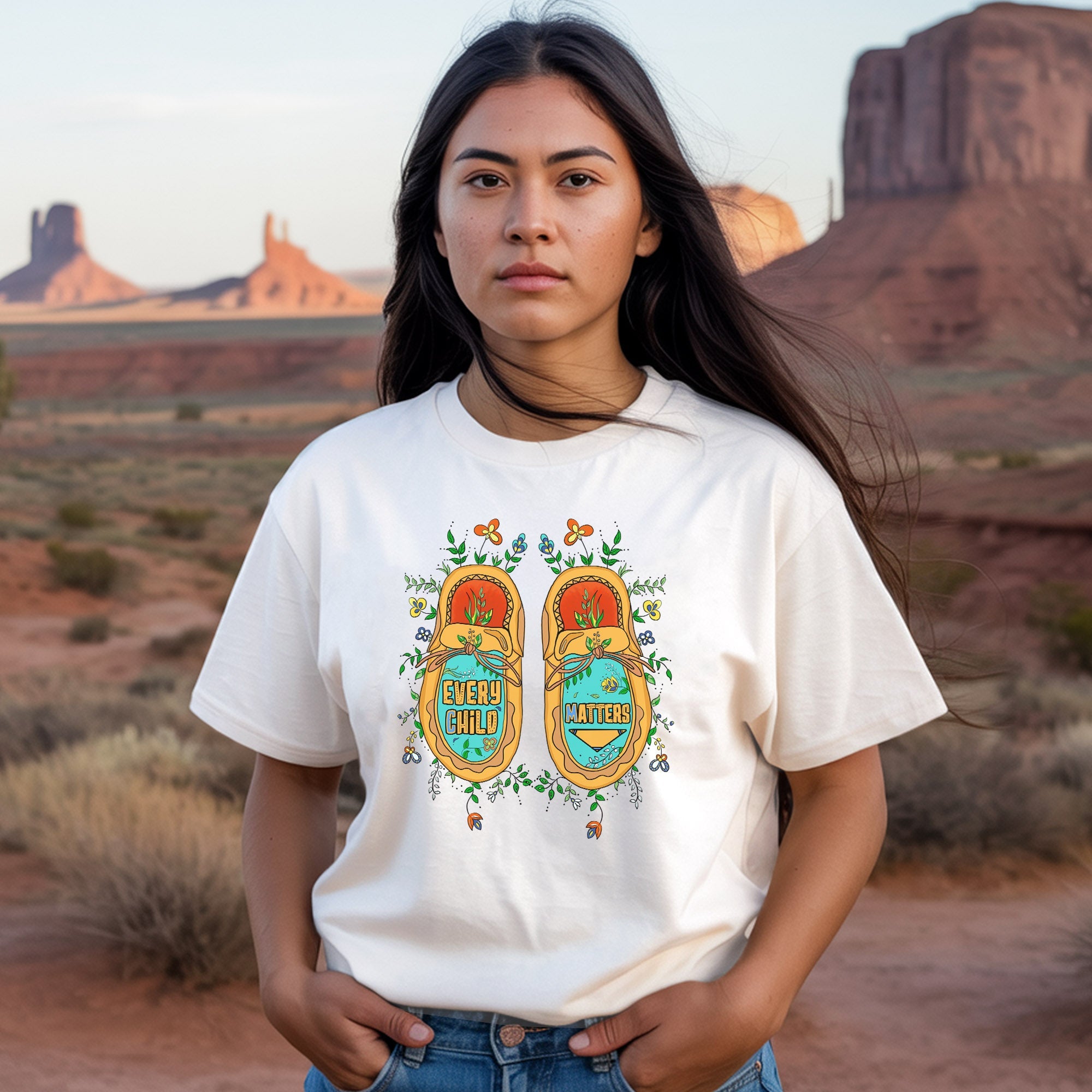 Every Child Matters Floral Moccasins For Orange Shirt Day Unisex T-Shirt/Hoodie/Sweatshirt 218