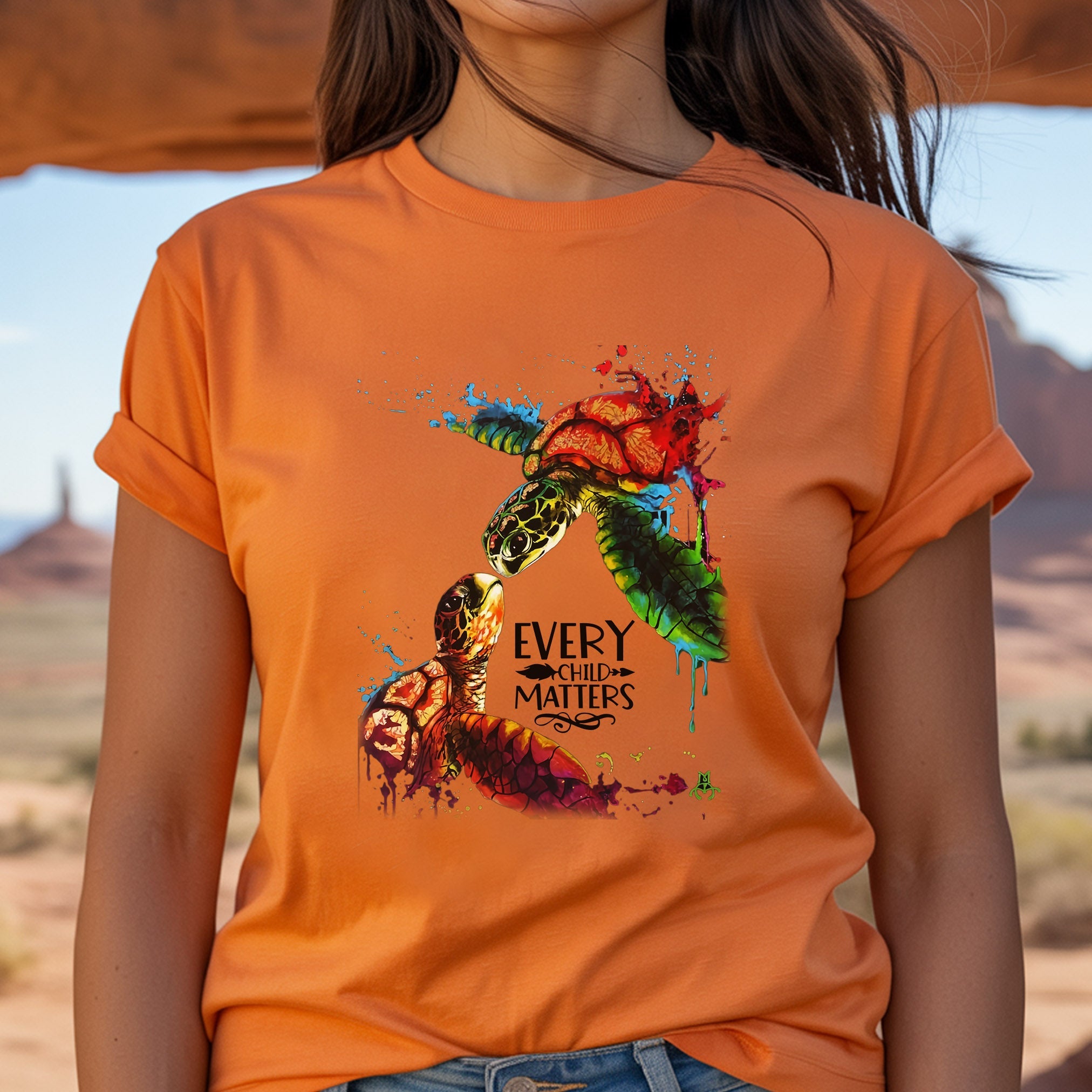 Every Child Matters Shirt Artistic Turtle Style For Orange Shirt Day Unisex T-Shirt/Hoodie/Sweatshirt 230