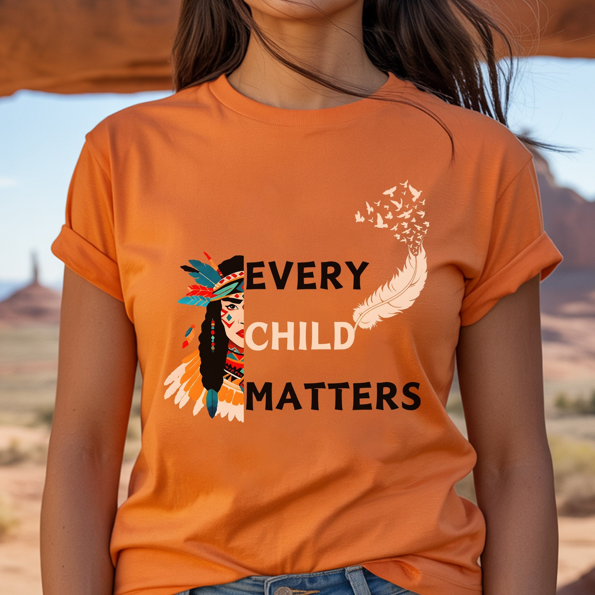Every Child Matters Native Woman For Orange Shirt Day Unisex T-Shirt/Hoodie/Sweatshirt 268