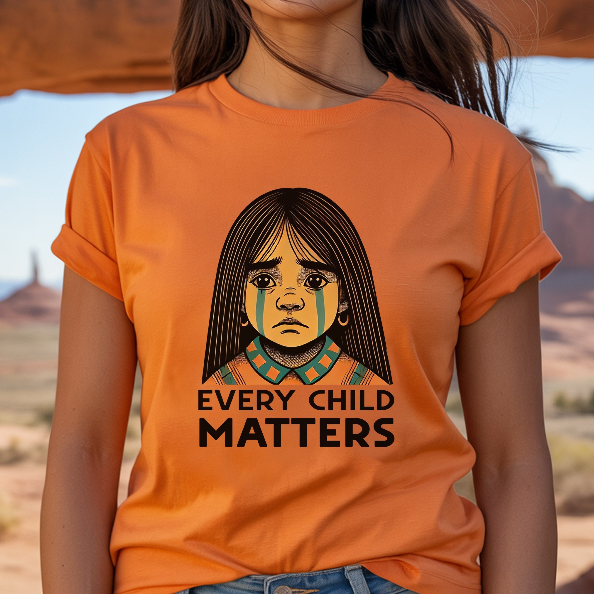 Every Child Matters Native Girl For Orange Shirt Day Unisex T-Shirt/Hoodie/Sweatshirt 286