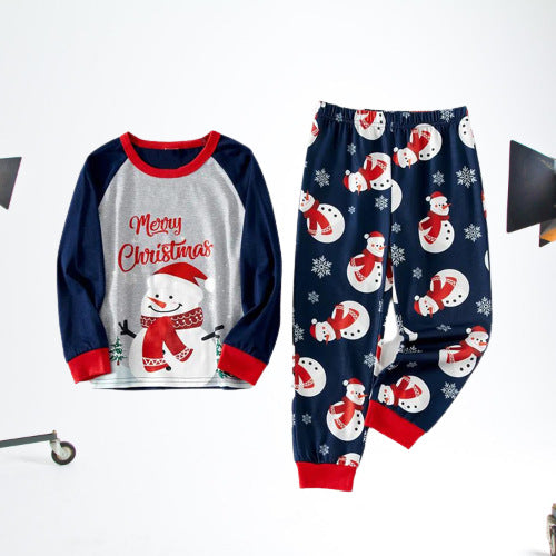 Cute Snowman Pattern Matching Family Christmas Pajamas Sets