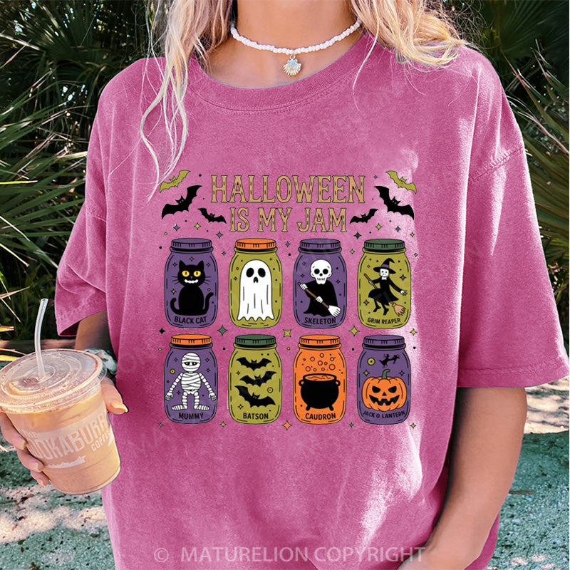 Maturelion Women's T-shirt Popular Halloween Is My Jam DTG Washed T-shirt