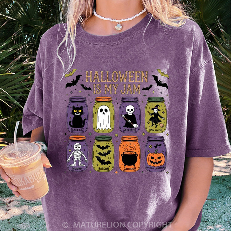 Maturelion Women's T-shirt Popular Halloween Is My Jam DTG Washed T-shirt