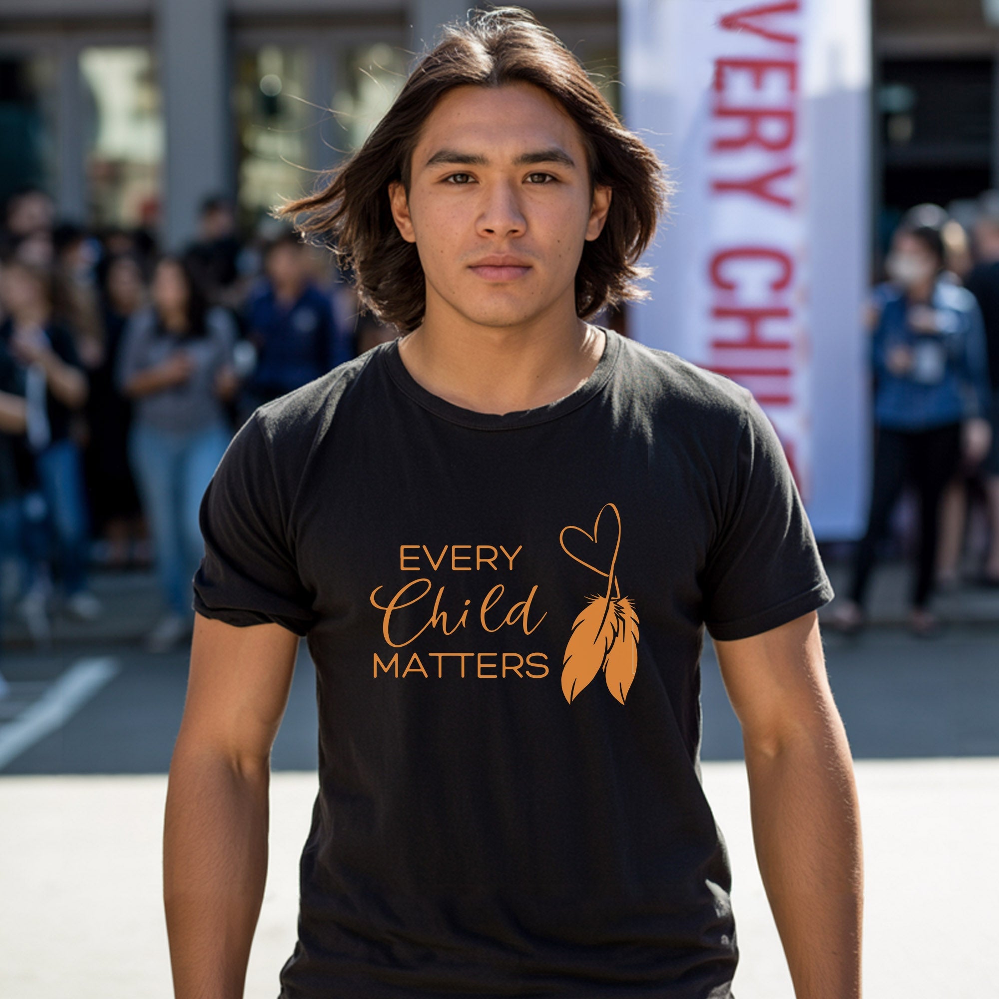 Every Child Matters Minimalist Heart Feather Design Unisex T-Shirt/Hoodie/Sweatshirt