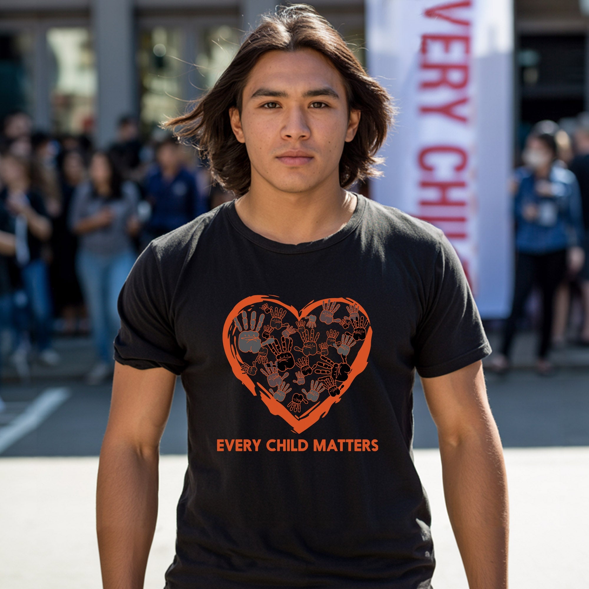 Every Child Matters Handprint Heart For Orange Shirt Day Unisex T-Shirt/Hoodie/Sweatshirt