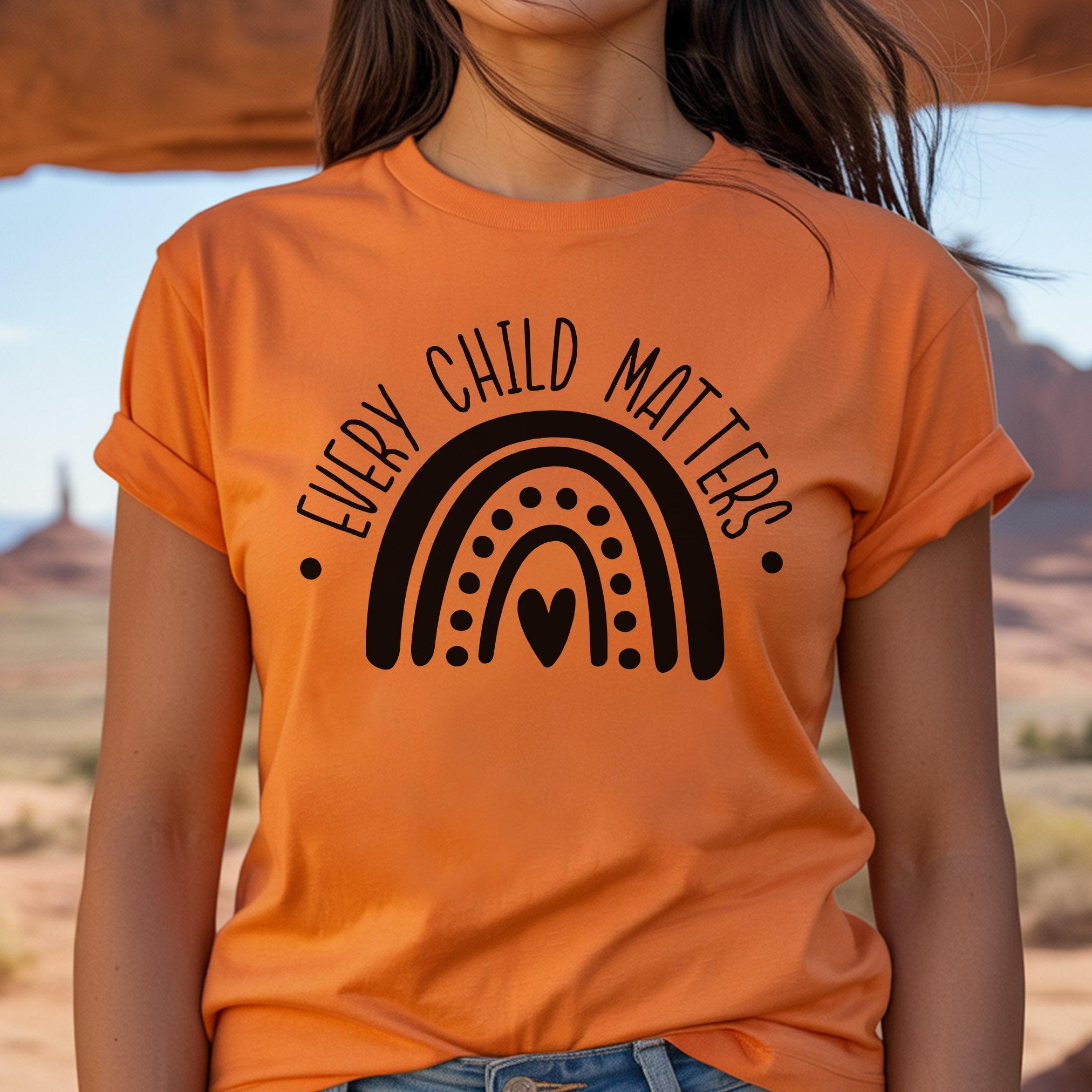 Every Child Matters Minimal Rainbow For Orange Shirt Day Unisex T-Shirt/Hoodie/Sweatshirt