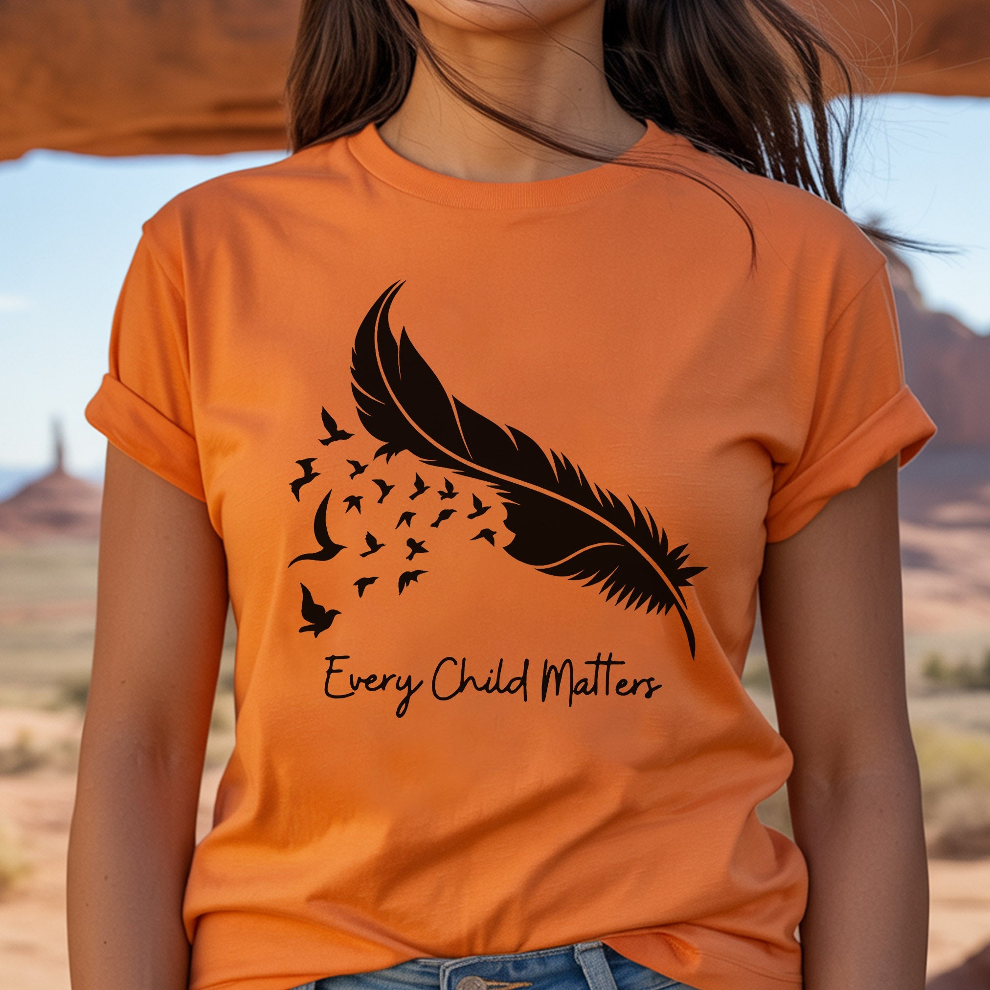 Every Child Matters Feather Flying Birds Design For Orange Shirt Day Unisex T-Shirt/Hoodie/Sweatshirt