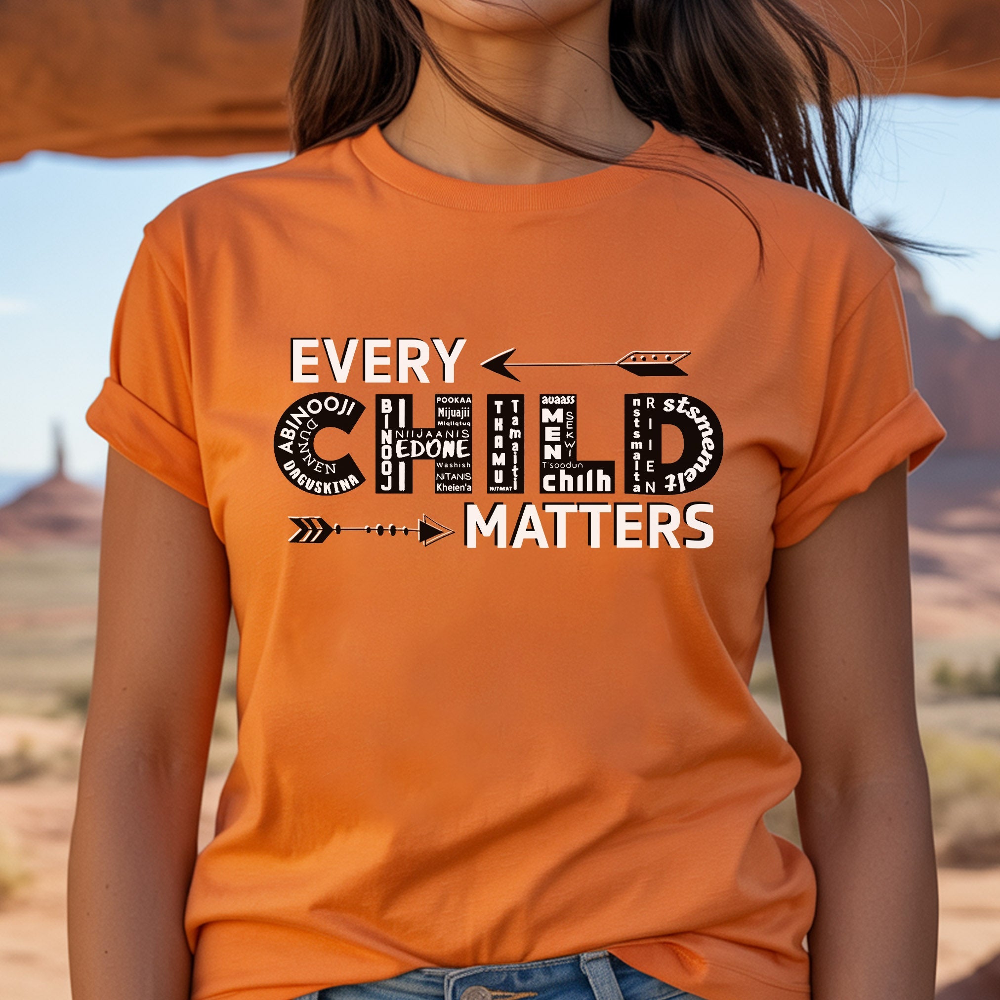 Every Child Matters Language Of Children Typography Design For Orange Shirt Day Unisex T-Shirt/Hoodie/Sweatshirt