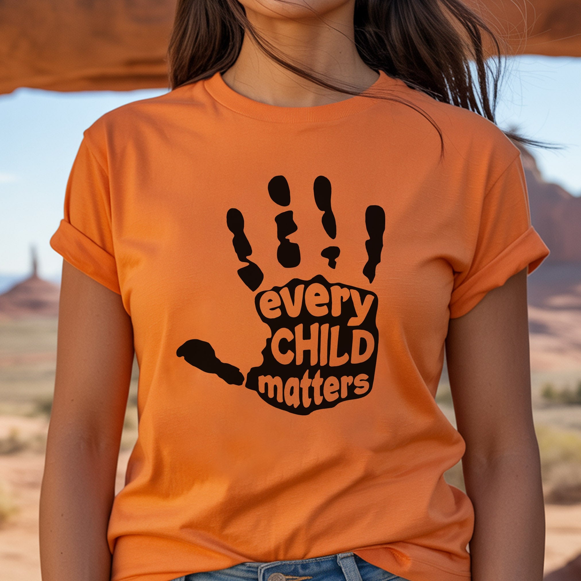 Every Child Matters Bold Handprint For Orange Shirt Day Unisex T-Shirt/Hoodie/Sweatshirt
