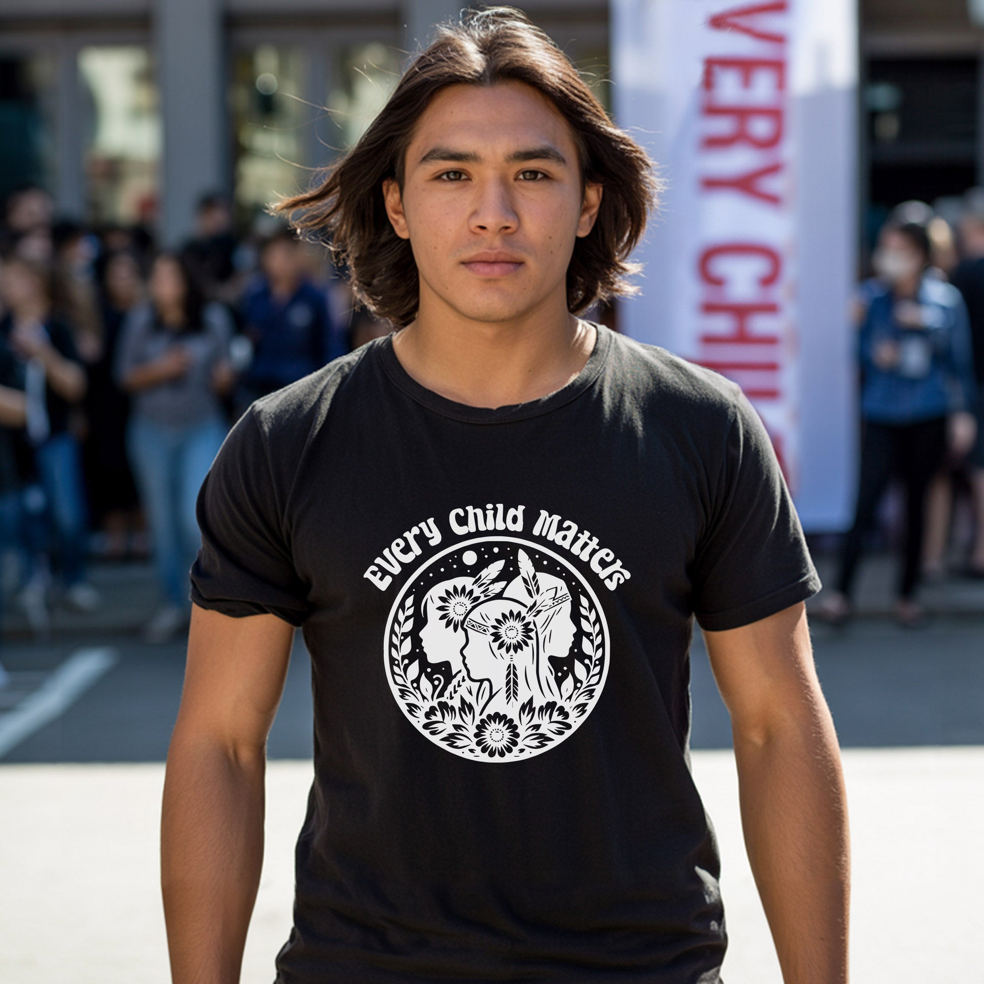 Every Child Matters Indigenous Silhouette Floral For Orange Shirt Day Unisex T-Shirt/Hoodie/Sweatshirt