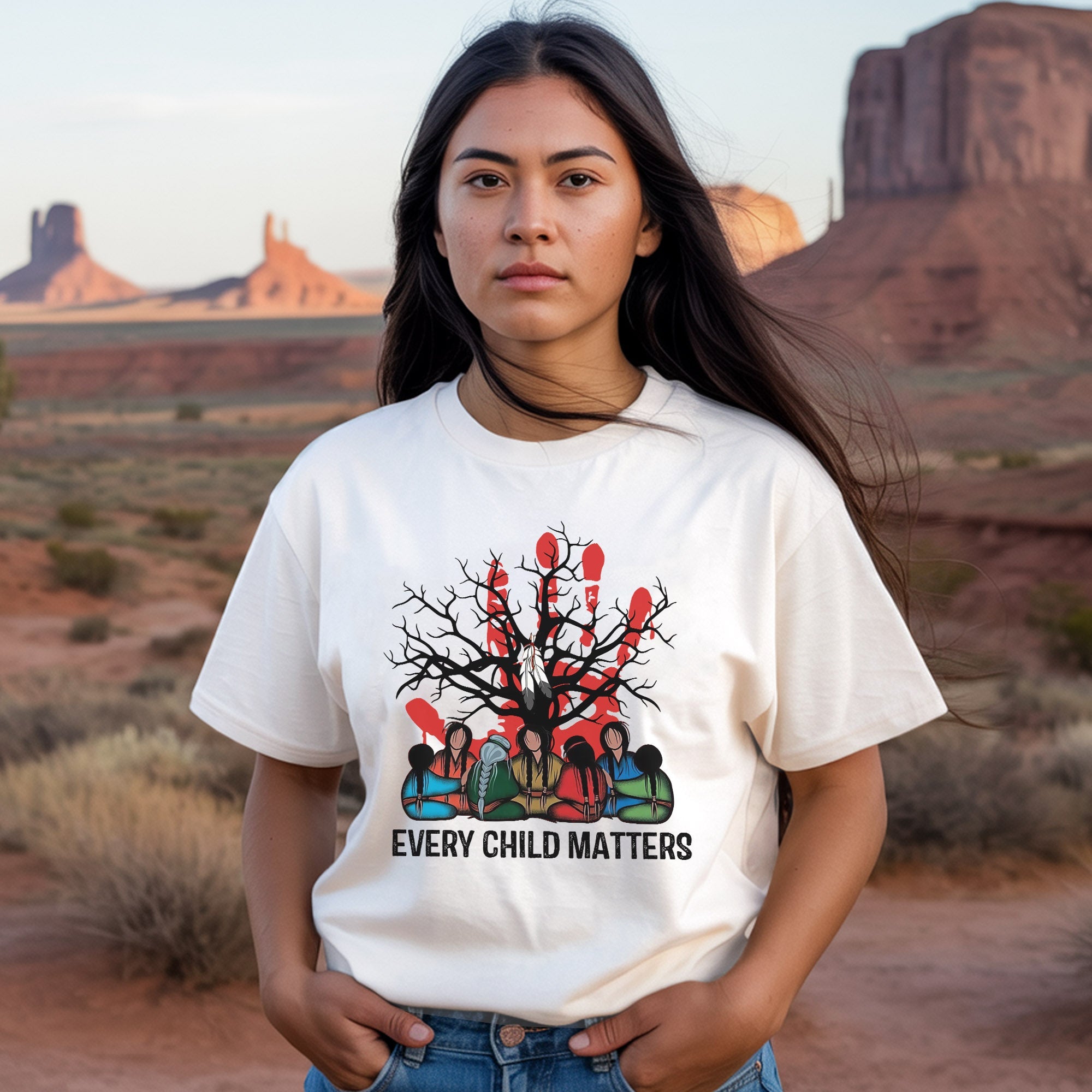 Every Child Matters Indigenous Roots Red Hand Design For Orange Shirt Day Unisex T-Shirt/Hoodie/Sweatshirt