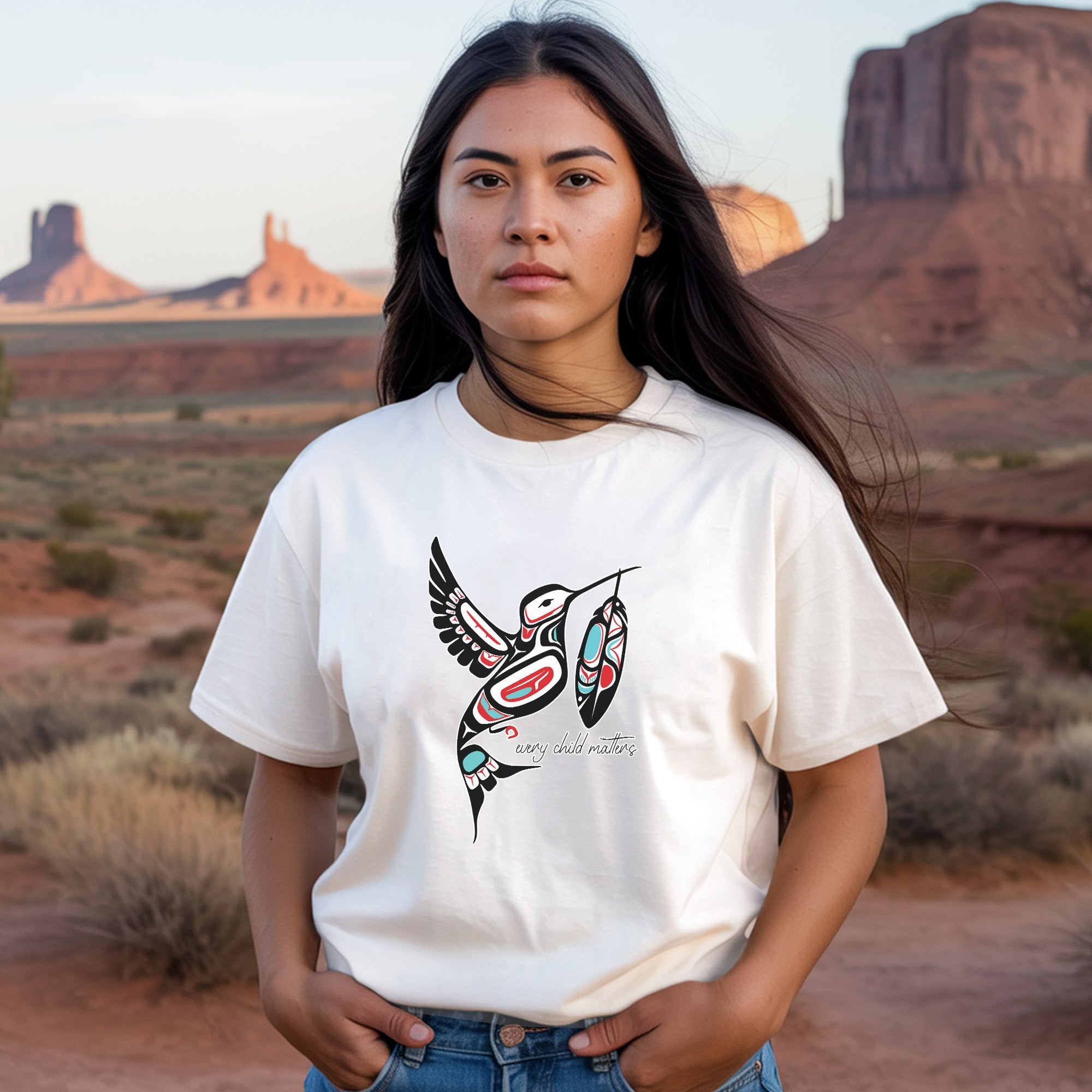 Every Child Matters Hummingbird With Feather Design Unisex T-Shirt/Hoodie/Sweatshirt