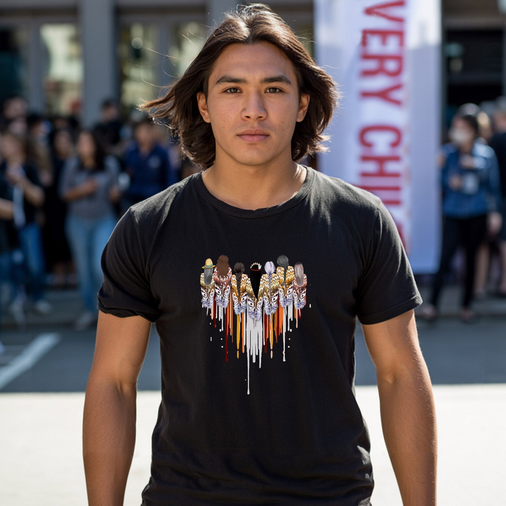 Every Child Matters Braided Women Feather Drip Design Unisex T-Shirt/Hoodie/Sweatshirt