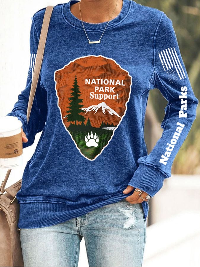 Retro Women's Protect Our National Parks Print Sweatshirt