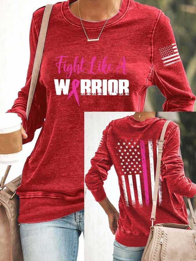 Women'S Breast Cancer Printed Casual Sweatshirt