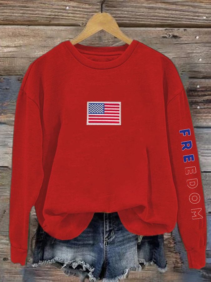 Women's Retro Freedom Print Sweatshirt