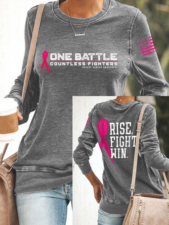 Women'S Breast Cancer Printed Casual Sweatshirt