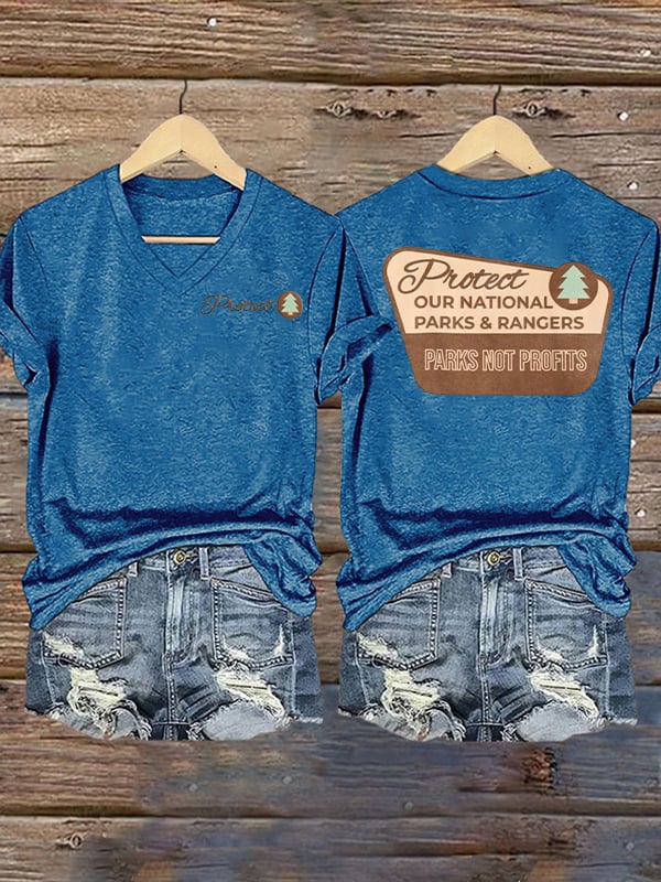 Women's Protect Our National Parks Printed Short-Sleeved T-Shirt