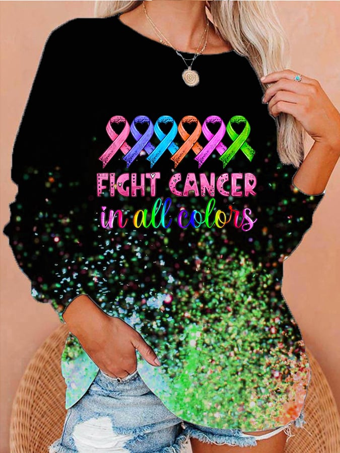 Breast Cancer Print Sweatshirt