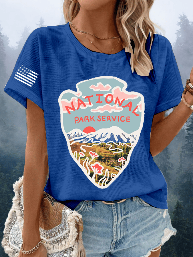 Women's National Park Service Waffle Crew Neck T-Shirt