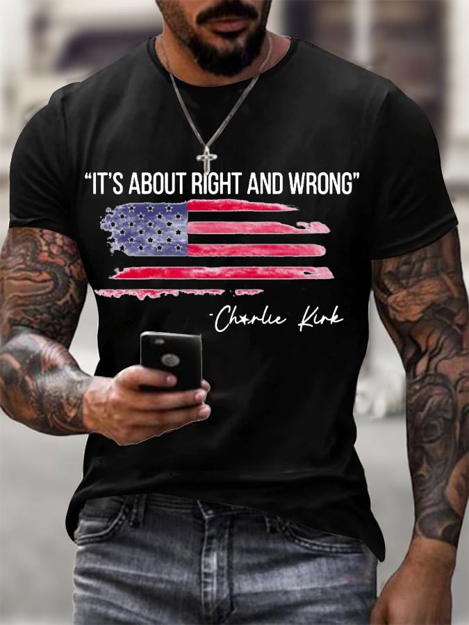 Men's It's About Right and Wrong Printed T-Shirt