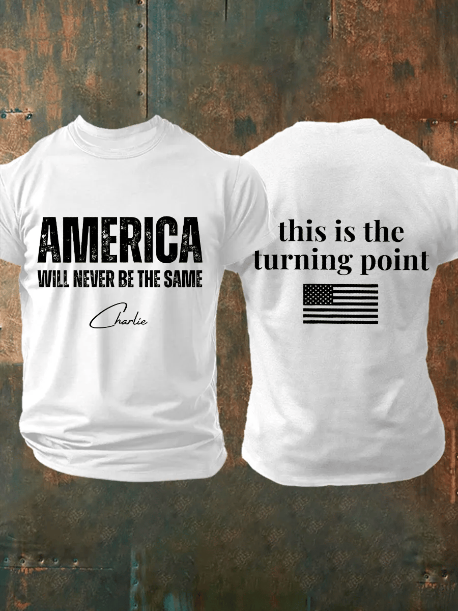 Men's FREEDOM Print short-sleeved T-shirt