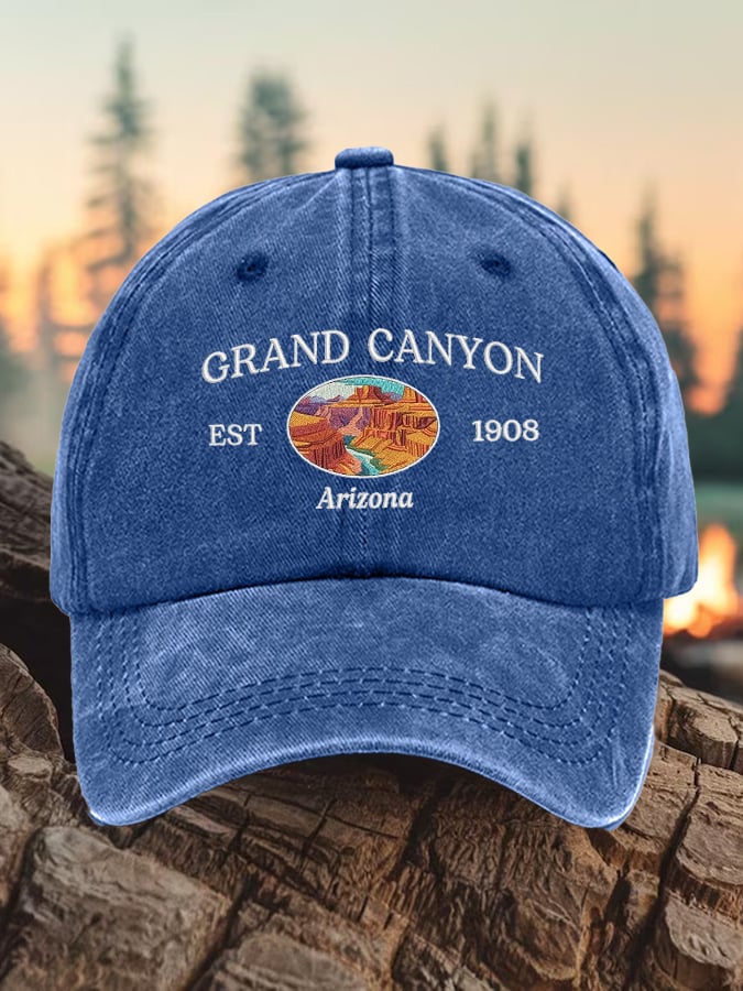 Retro Grand Canyon Est 1908 Arizona Print Baseball Cap