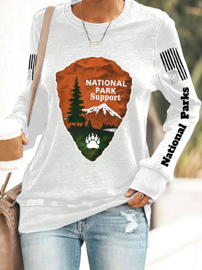 Retro Women's Protect Our National Parks Print Sweatshirt