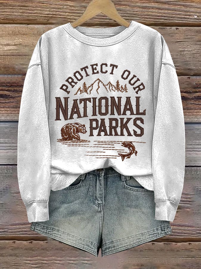 Women's Protect Our National Parks Printed Sweatshirt