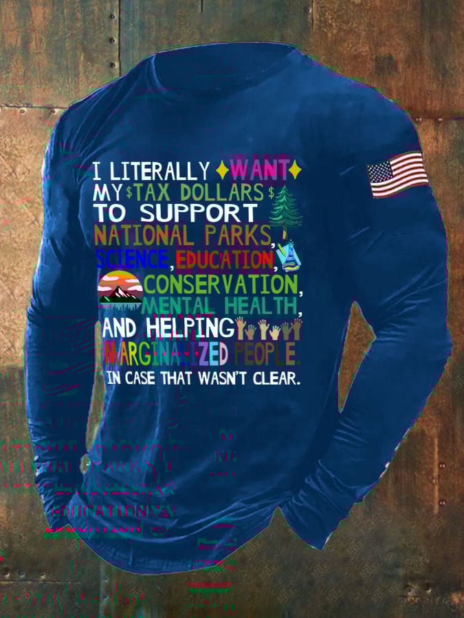Men's Support National Parks Print Long Sleeve Top