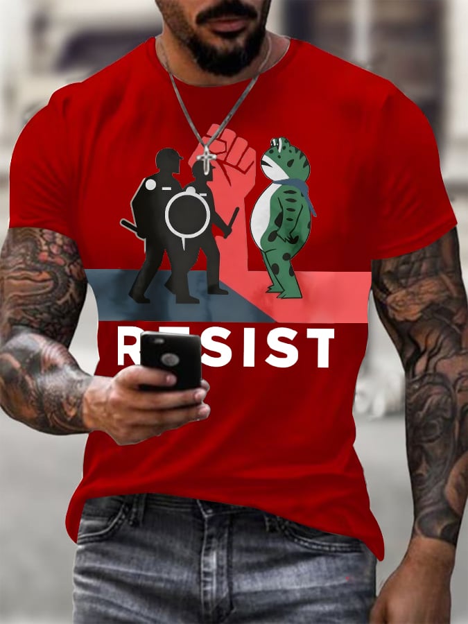 Men's Fdt print short-sleeved T-shirt