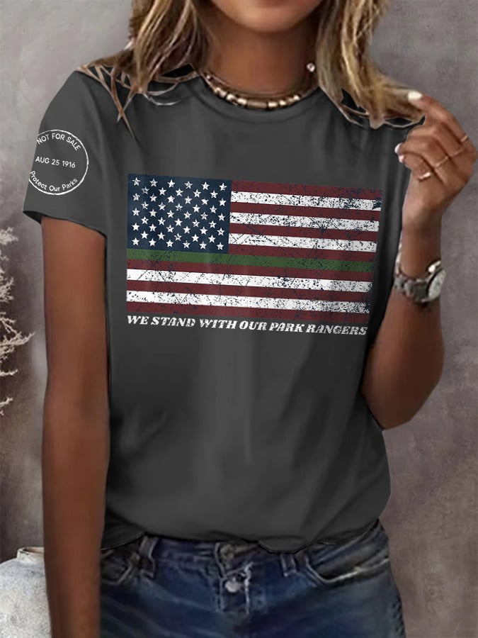 Retro We Stand With Our Park Rangers Not For Sale Protect Our Parks August 25 1916 Print T-Shirt