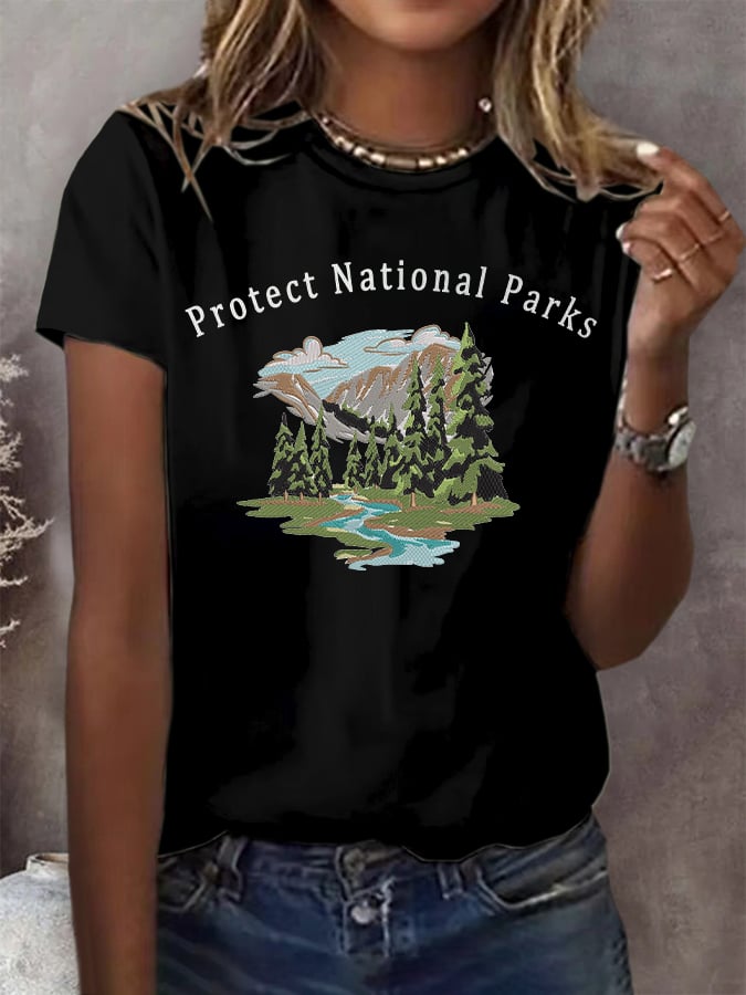 Women's Retro Protect Our National Parks Print T-Shirt